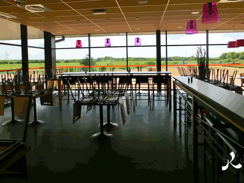 sur une aire de repos d'autorout