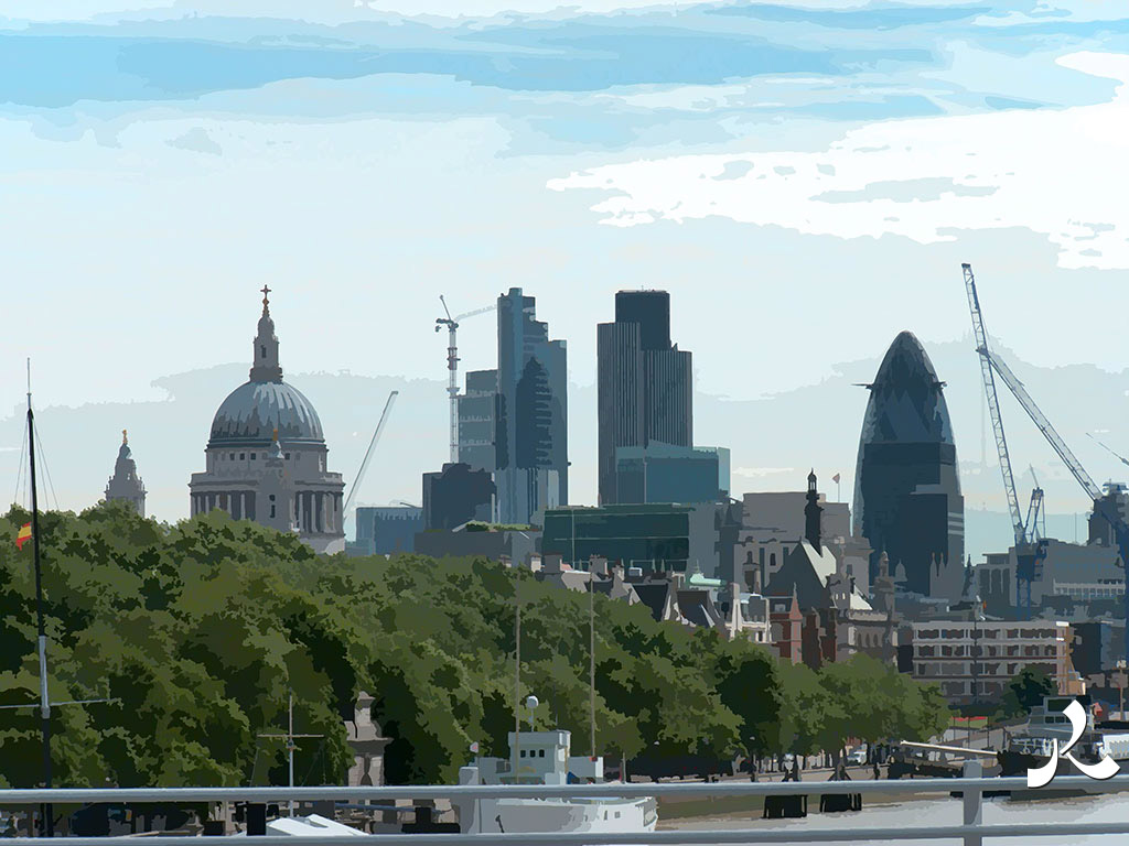 Londres et la Tamise. London and the river Thames.