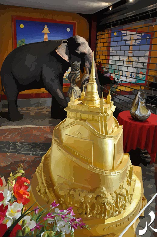 l'éléphant et le château doré