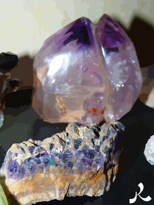 améthyste et autre pierre