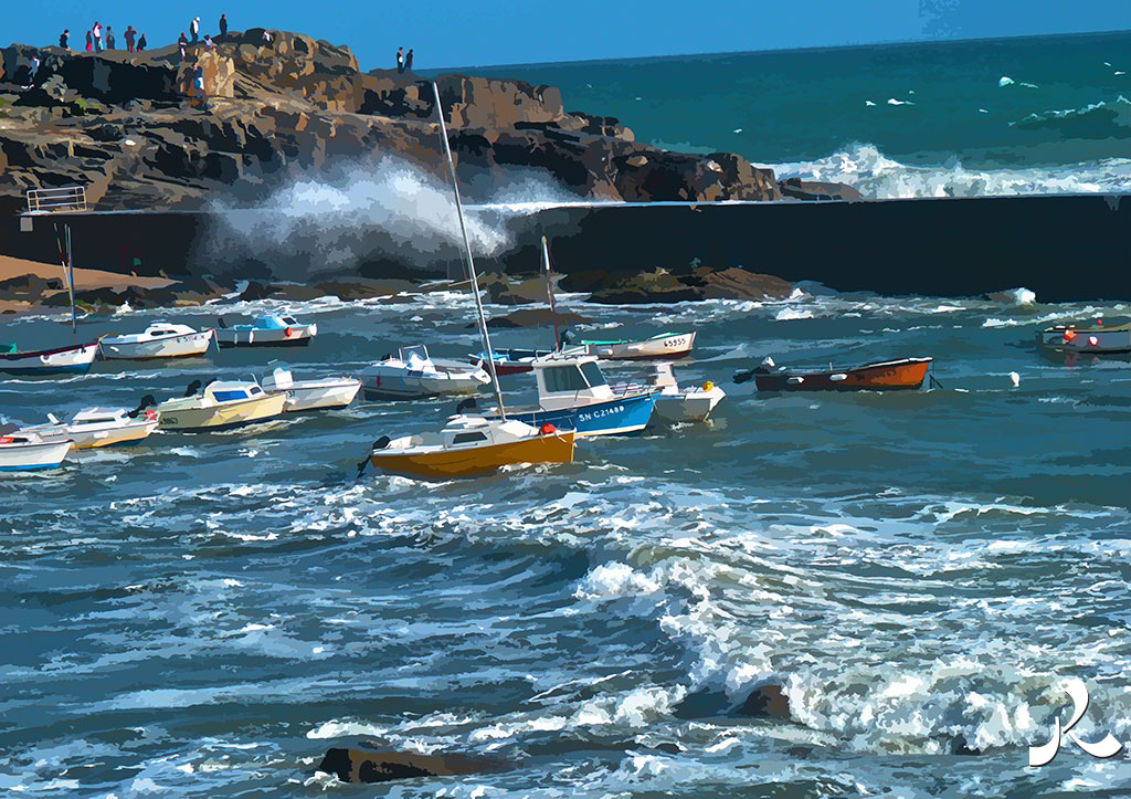 mer agitée en Bretagne