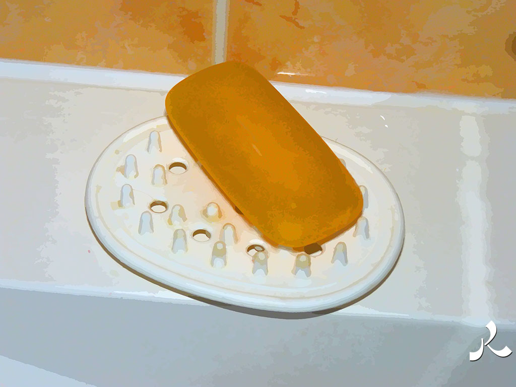 pour se laver les mains, un savon jaune